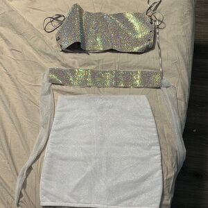 Sparkling Silver Two-Piece Set